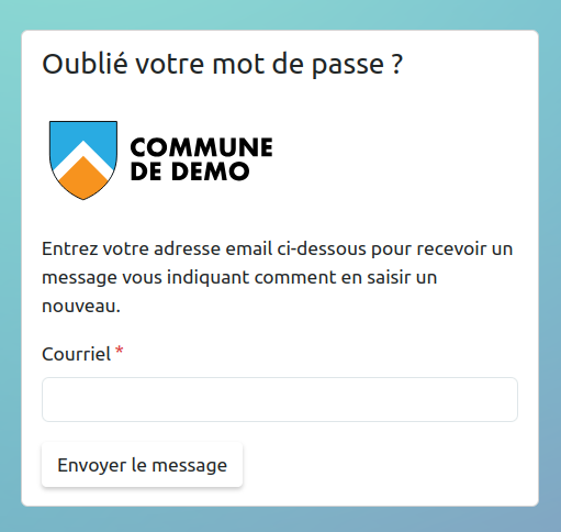Mot de passe oublié