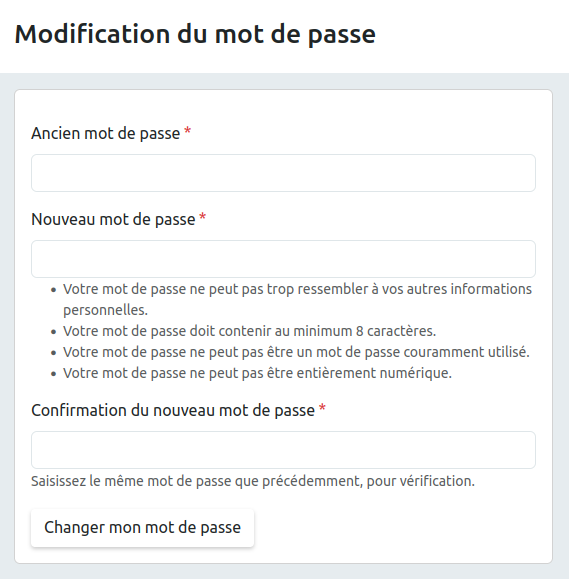 Changer son mot de passe