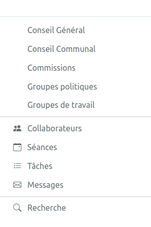 Menu latéral