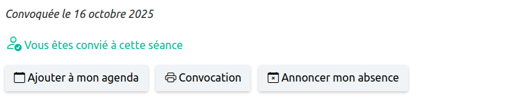 Bouton annoncer mon absence