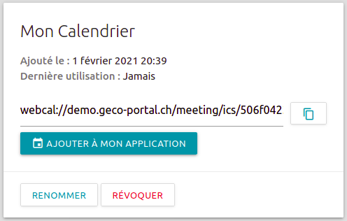 Application ajoutée dans la liste