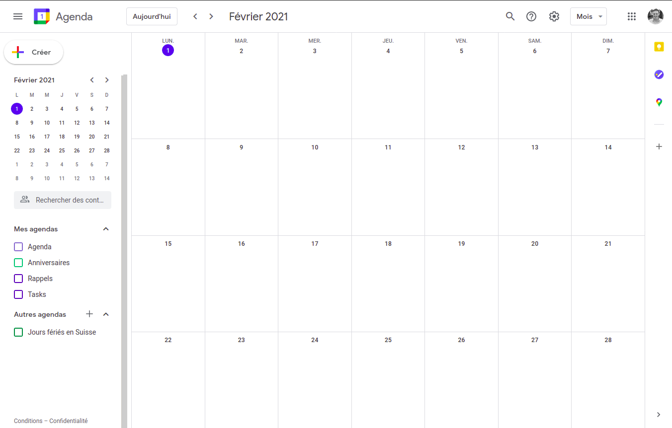 Accéder à Google Agenda