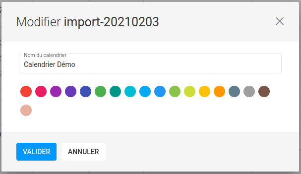 Configurer le nom et la couleur