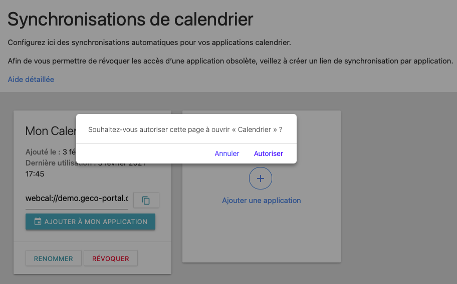 Cliquer sur "Ajouter à mon application"